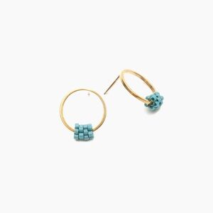 3/$10 Brass Earrings With Turquoise Colored Beads